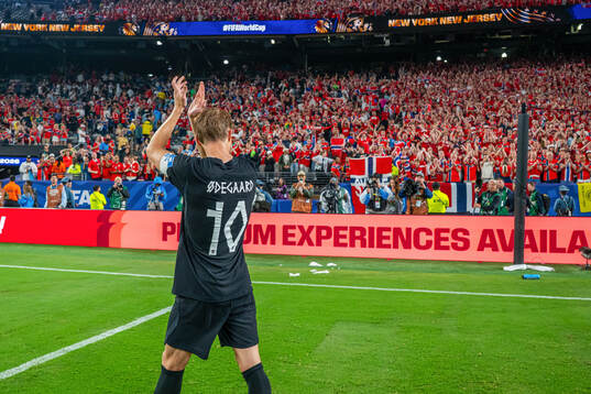Martin Ødegaard of Norway celebrates