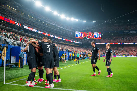 Erling Braut Haaland of Norway celebrates with Kristoffer