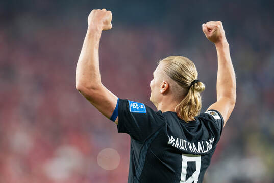 Erling Braut Haaland of Norway celebrates