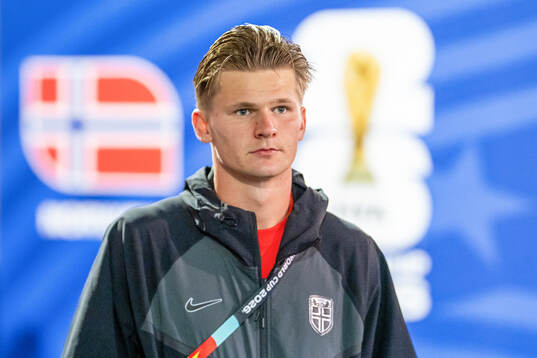 David Møller Wolfe of Norway arrives
