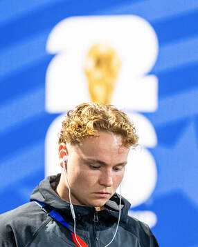 Andreas Schjelderup of Norway arrives