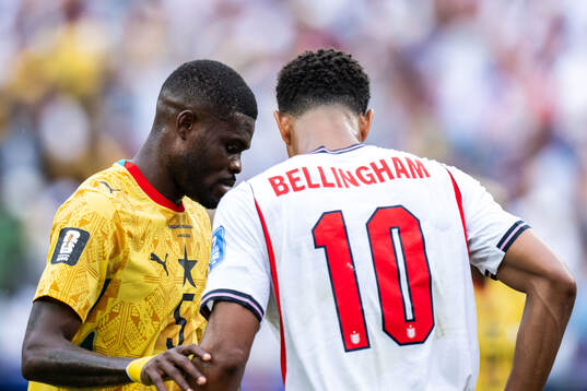 Thomas Partey of Ghana and Jude Bellingham of England