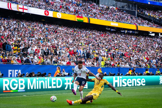 Morgan Rogers of England and Jerome Opoku of Ghana
