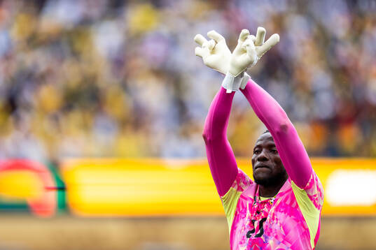Goalkeeper Benjamin Asare of Ghana celebrates