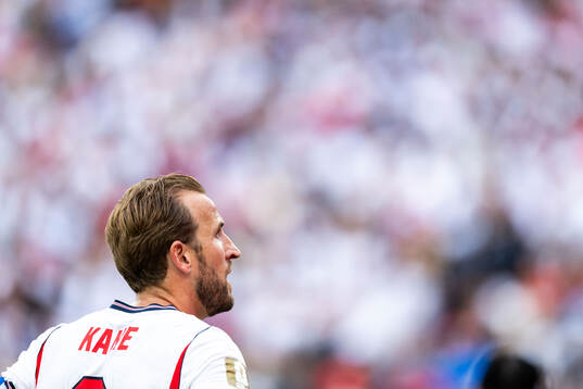 Harry Kane of England looks dejected