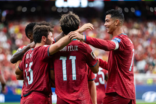 Bruno Fernandes, Joao Neves, Joao Felix and Cristiano