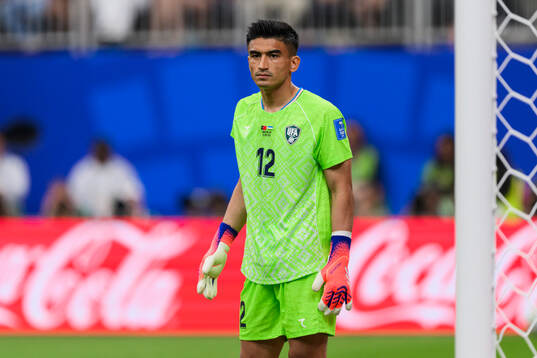 Goalkeeper Abduvohid Nematov of Uzbekistan