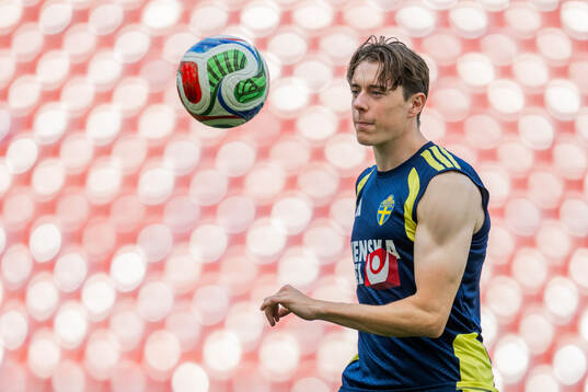Elliot Stroud of the Swedish national football team at a