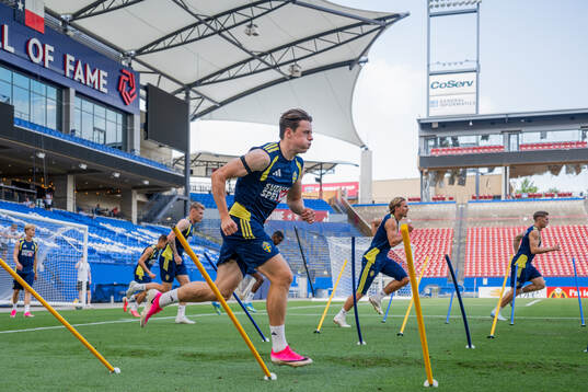 Elliot Stroud of the Swedish national football team at a