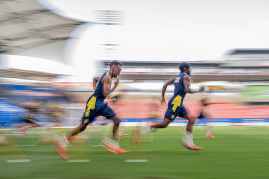 Taha Ali and Anthony Elanga of the Swedish national