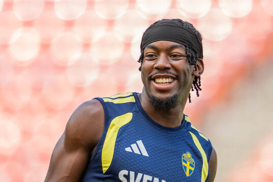 Anthony Elanga of the Swedish national football team at a