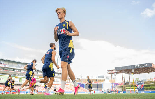 Lucas Bergvall of the Swedish national football team at a