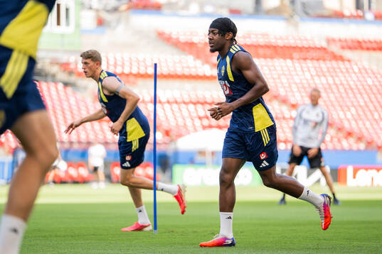 Anthony Elanga of the Swedish national football team at a