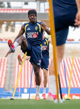 Anthony Elanga of the Swedish national football team at a