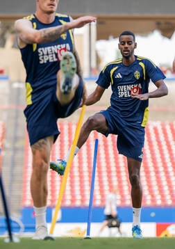 Alexander Isak of the Swedish national football team at a