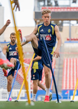 Daniel Svensson of the Swedish national football team at a