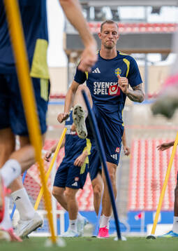 Gustaf Nilsson of the Swedish national football team at a