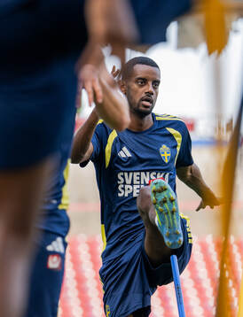 Alexander Isak of the Swedish national football team at a