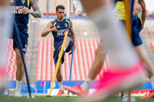 Yasin Ayari of the Swedish national football team at a