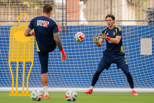 Goalkeeper Jacob Widell Zetterström of the Swedish