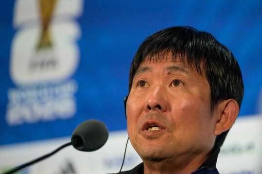 Head coach Hajime Moriyasu of the Japanese national