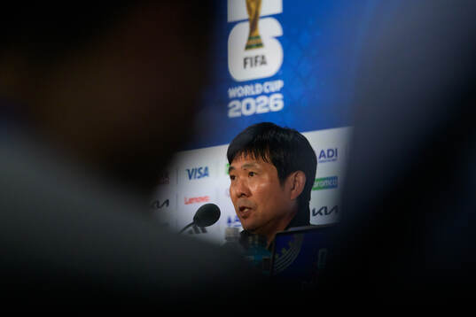 Head coach Hajime Moriyasu of the Japanese national