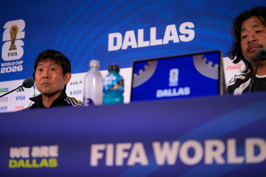 Head coach Hajime Moriyasu of the Japanese national