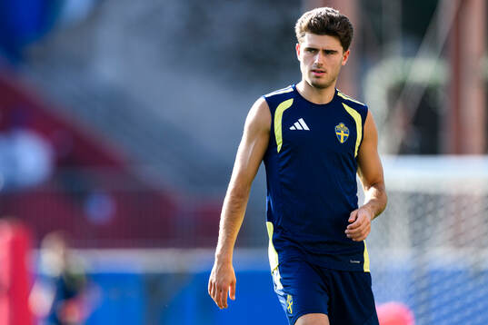 Besfort Zeneli of the Swedish national football team at a