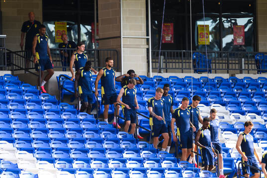 Players of the Swedish national football team at a training