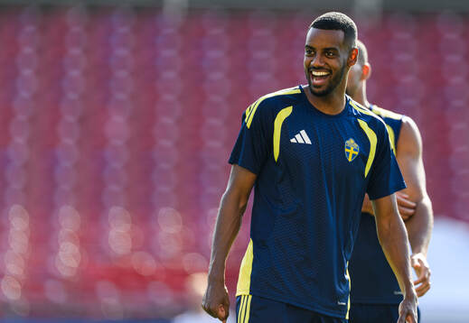 Alexander Isak of the Swedish national football team at a