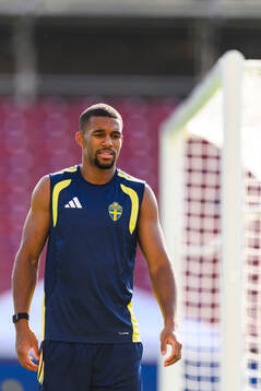 Isak Hien of the Swedish national football team at a