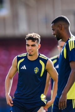 Yasin Ayari of the Swedish national football team at a