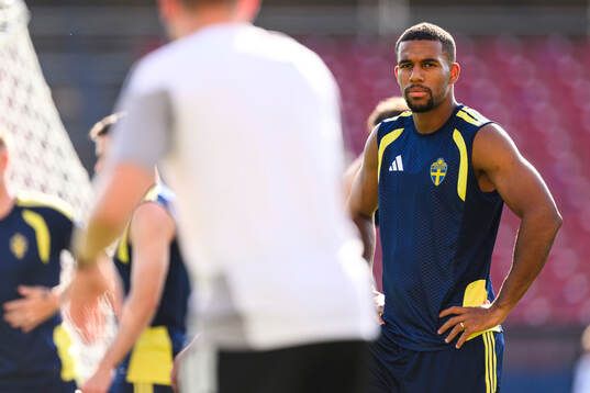 Isak Hien of the Swedish national football team at a