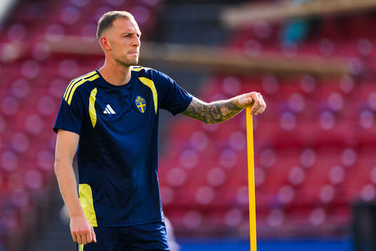 Gustaf Nilsson of the Swedish national football team at a
