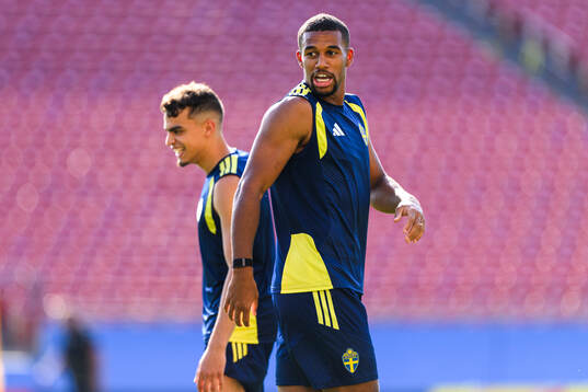 Isak Hien of the Swedish national football team at a