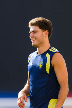 Besfort Zeneli of the Swedish national football team at a