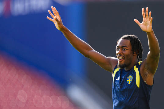 Anthony Elanga of the Swedish national football team at a