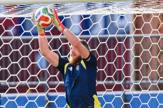 Goalkeeper Viktor Johansson of the Swedish national