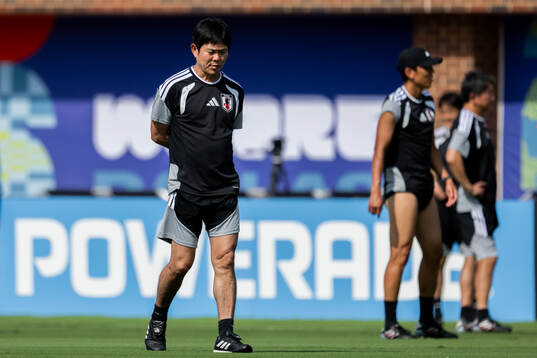 Head coach Hajime Moriyasu of the Japanese national