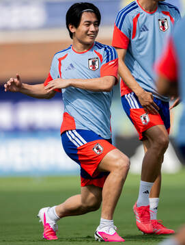 Ayase Ueda of the Japanese national football team at a