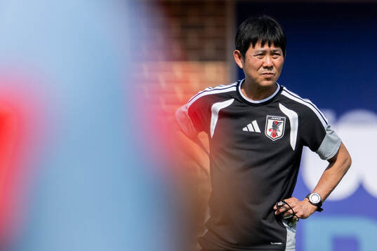 Head coach Hajime Moriyasu of the Japanese national
