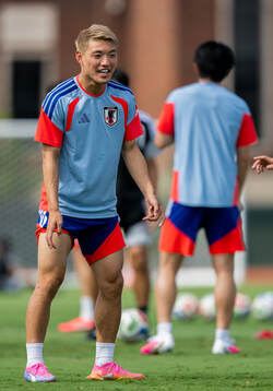 Ritsu Doan of the Japanese national football team at a