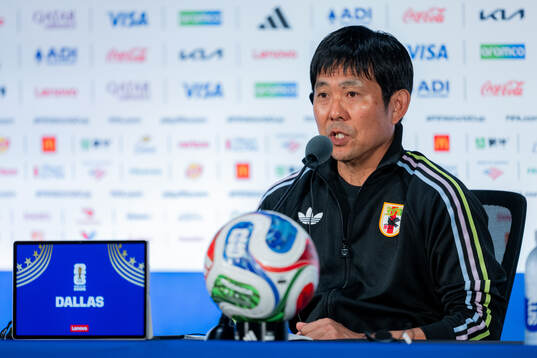 Head coach Hajime Moriyasu of the Japanese national