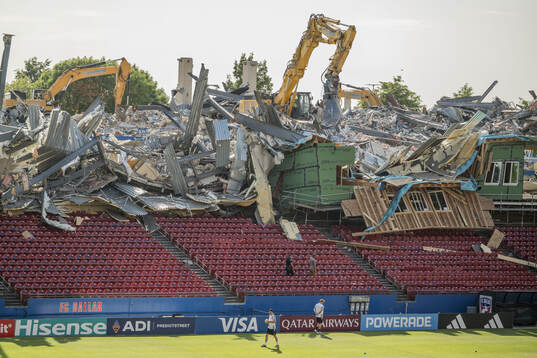 The stadium at a training session with the Swedish national