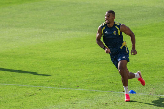 Isak Hien of the Swedish national football team at a