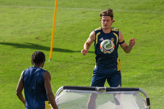 Mattias Svanberg of the Swedish national football team at a