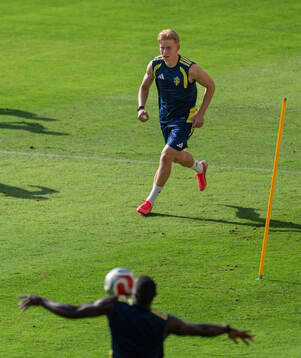 Daniel Svensson of the Swedish national football team at a