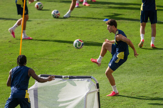 Besfort Zeneli of the Swedish national football team at a