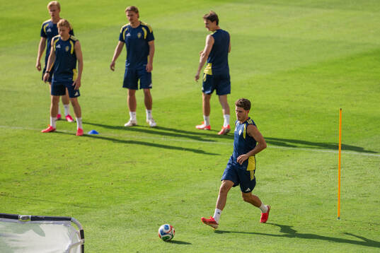 Besfort Zeneli of the Swedish national football team at a