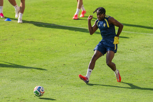 Anthony Elanga of the Swedish national football team at a